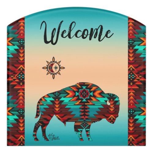 Buffalo Welcome Door Sign