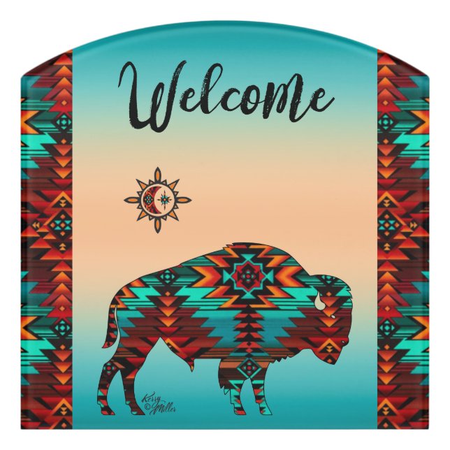 Buffalo Welcome Door Sign (Contour Front)