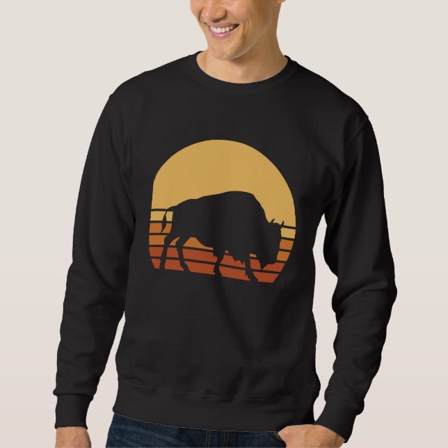 Buffalo Whisperer Fluffy Cows Native American Biso Sweatshirt (Front)