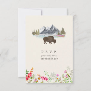 Buffalo Wildflower Wedding RSVP Card