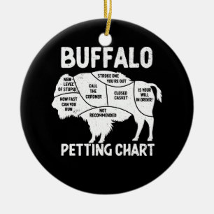 Buffalo Wildlife Petting Chart For Bison Lovers Fl Ceramic Ornament