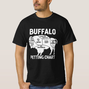 Buffalo Wildlife Petting Chart For Bison Lovers Fl T-Shirt