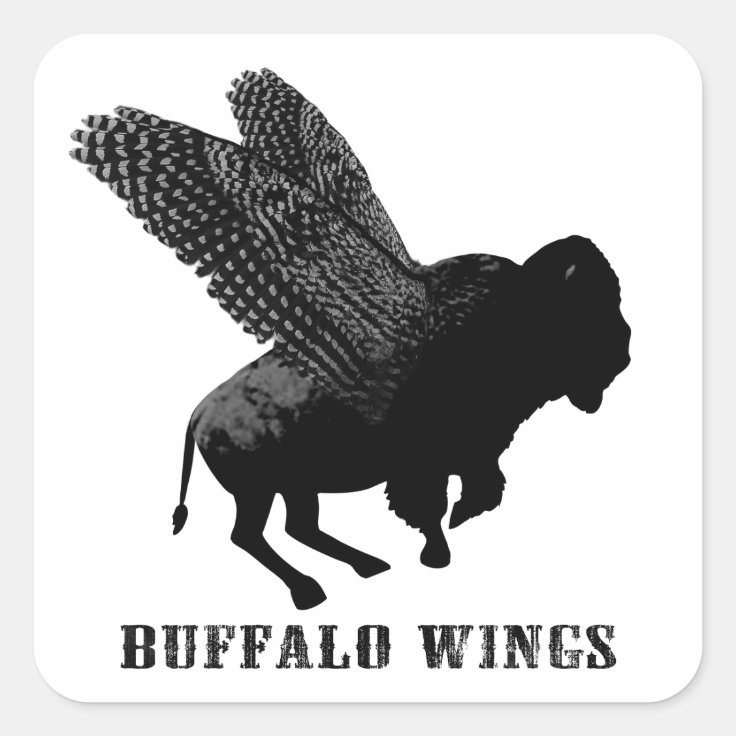 Buffalo Wings Square Sticker Zazzle