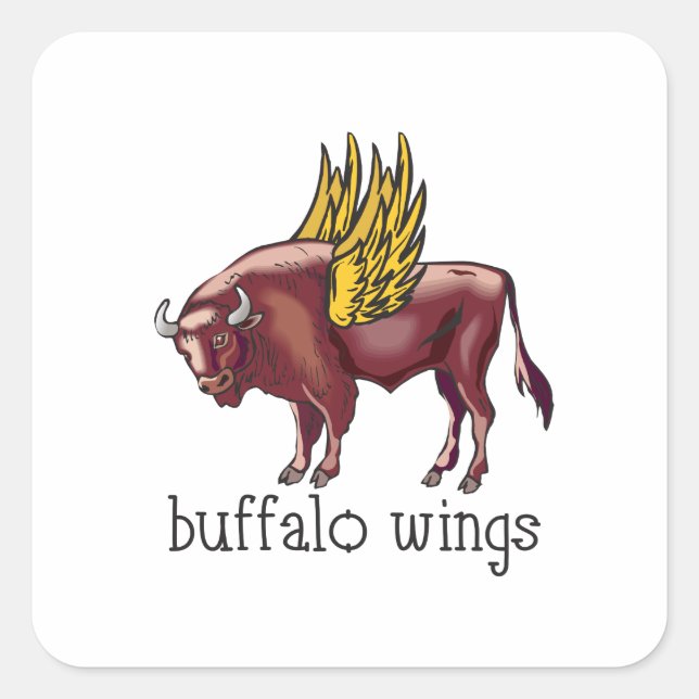 BUFFALO WINGS SQUARE STICKER (Front)
