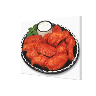 Buffalo wings with blue cheese canvas print