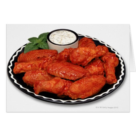 Buffalo wings with blue cheese cards (Front Horizontal)