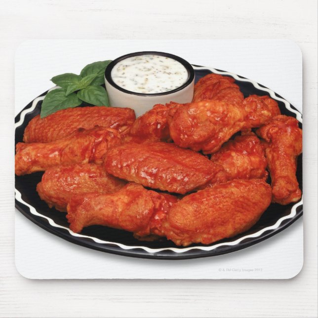 Buffalo wings with blue cheese mouse pad (Front)