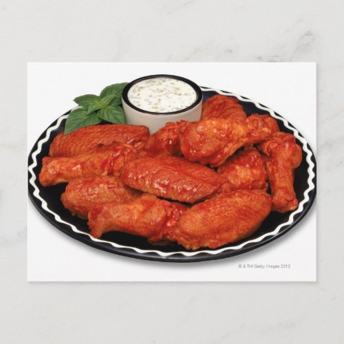 Buffalo wings with blue cheese postcard
