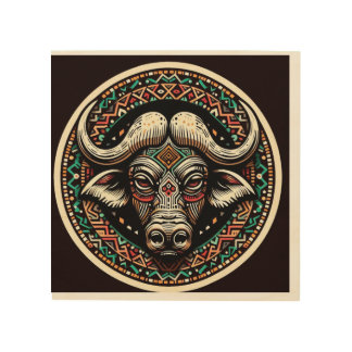 buffalo wooden wall art