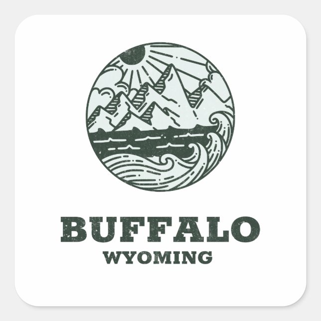 Buffalo - Wyoming Square Sticker (Front)