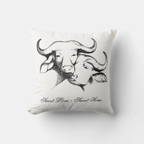 Buffalo year in love throw pillow
