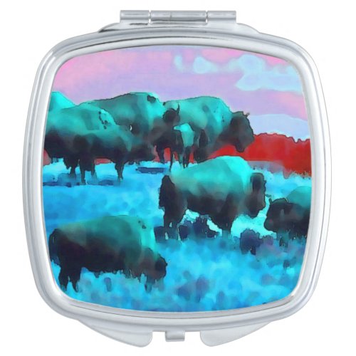 Buffaloes Compact Mirror