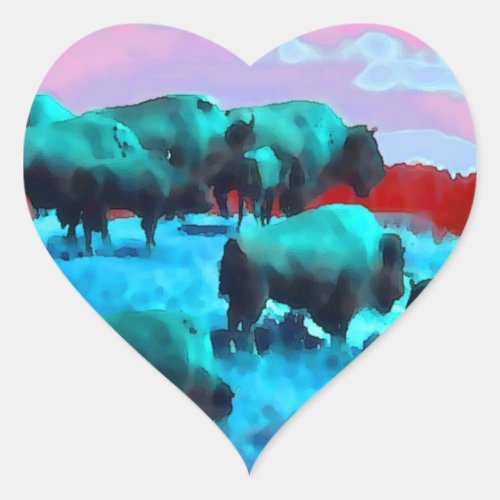 Buffaloes Heart Sticker