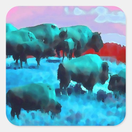 Buffaloes Square Sticker