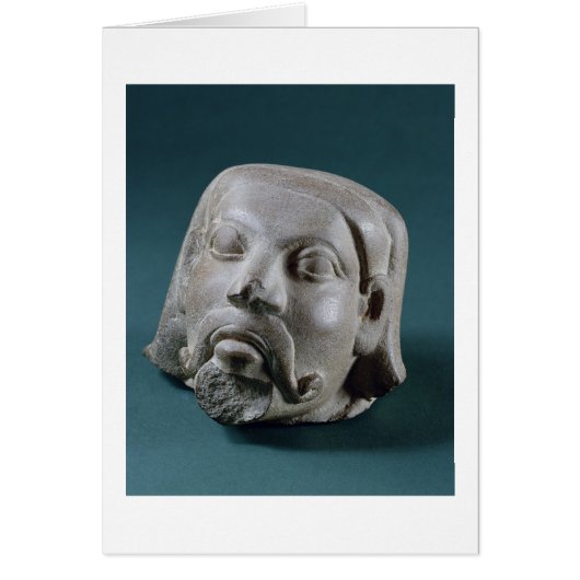 Buffed sandstone head of a foreigner, Sarnath, 3rd Cards (Front)