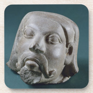 Buffed sandstone head of a foreigner, Sarnath, 3rd Drink Coaster