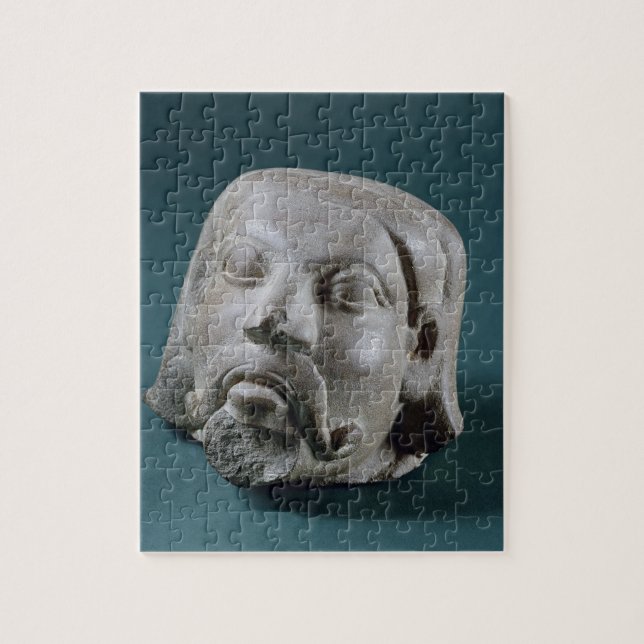 Buffed sandstone head of a foreigner, Sarnath, 3rd Jigsaw Puzzle (Vertical)