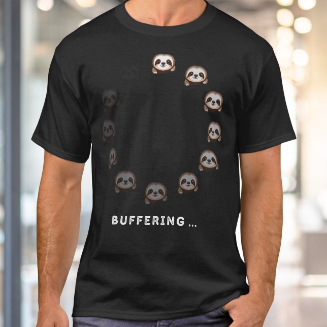 Buffering Sloths Funny Animal Technology Humor T-Shirt (Creator Uploaded)