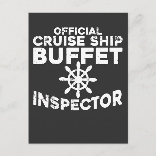 Buffet Inspector Funny Cruise Ship Postcard