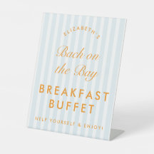 Buffet Menu Vintage Blue & Orange Bachelorette