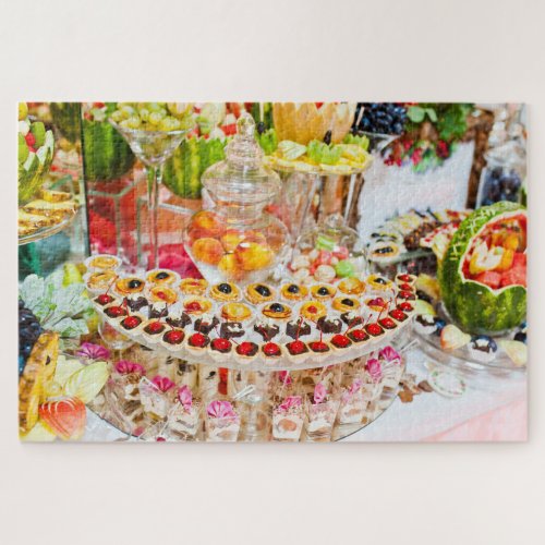 Buffet Table with Fruit  Pastries Jigsaw Puzzle