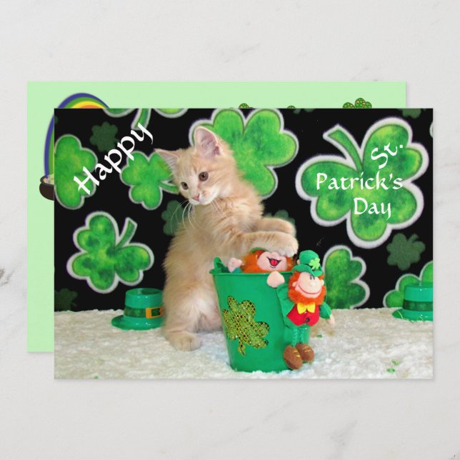 Buffington's St. Patrick's Day Flat Card - Cat (Front/Back)