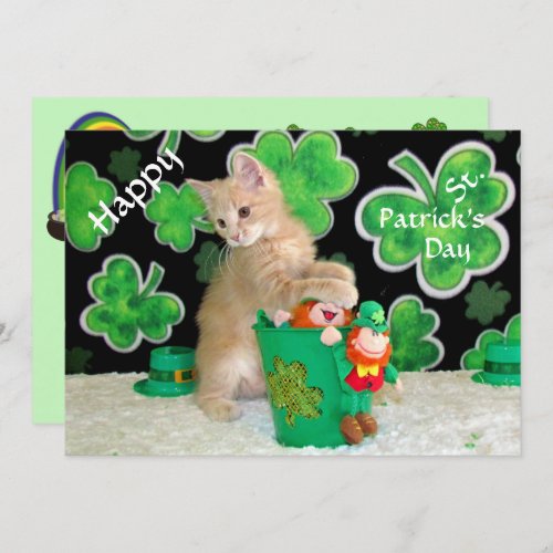 Buffingtons St Patricks Day Flat Card _ Cat