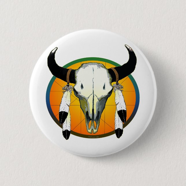 bufflalo skull button (Front)