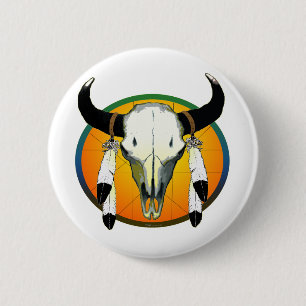 bufflalo skull button