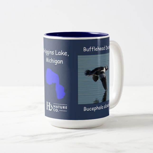 Bufflehead drake Two-Tone coffee mug (Front Right)