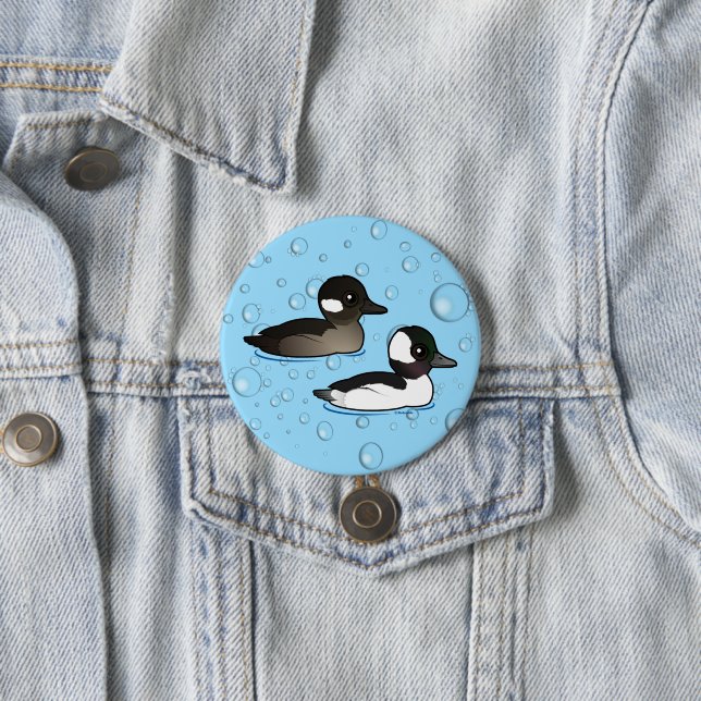 Bufflehead Pair Button (In Situ)