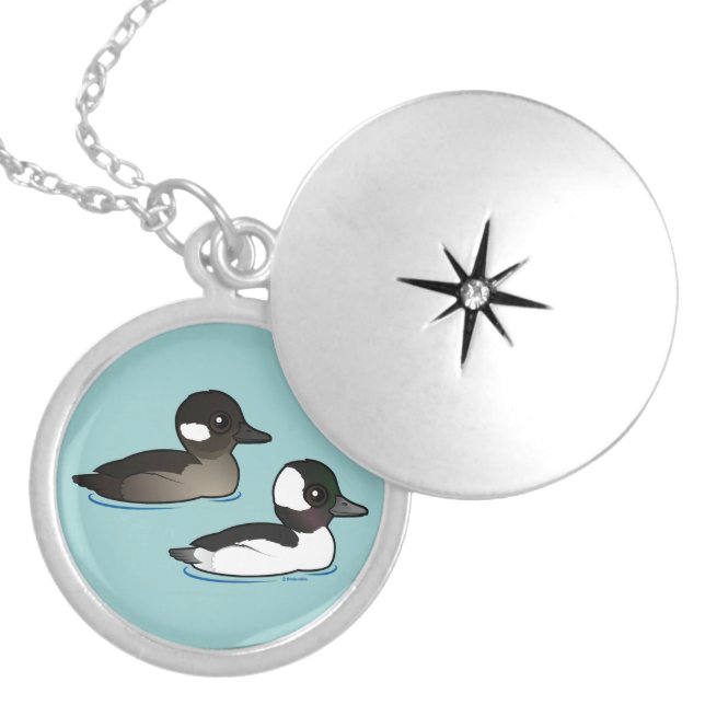 Bufflehead Pair Locket Necklace (Front)