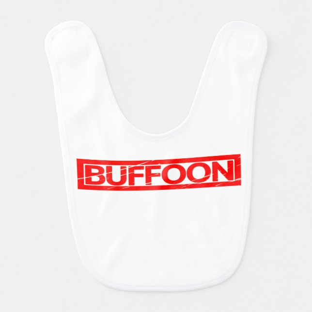 Buffoon Stamp Baby Bib (Front)