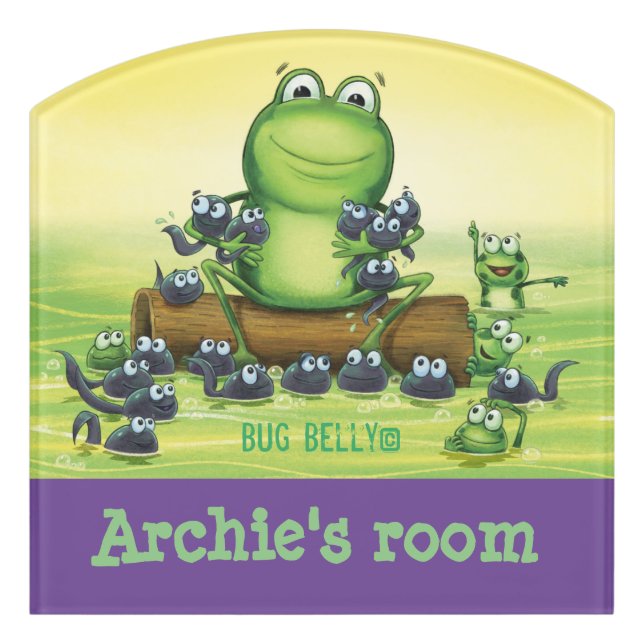 Bug Belly the frog Child's Name Bedroom sign (Contour Front)
