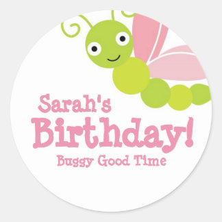Bug Birthday Classic Round Sticker