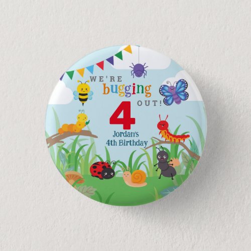 Bug Birthday Cute  Button