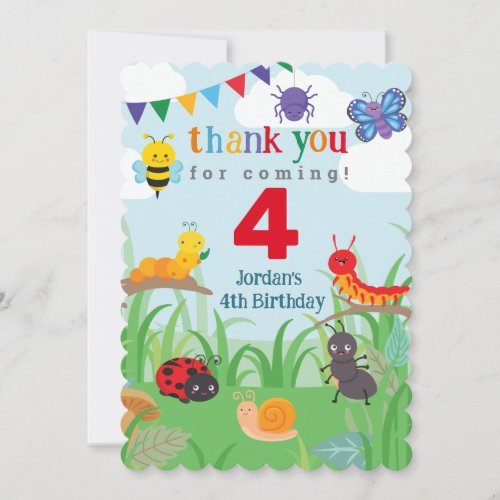 Bug Birthday Cute  Thank You Card