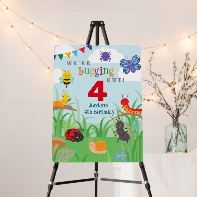 Bug Birthday Cute Welcome Foam Board (In Situ (Stand))