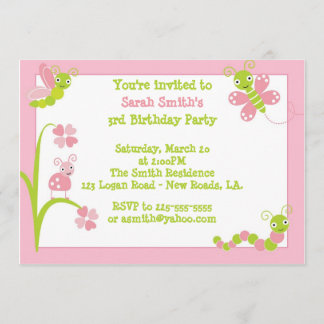 Bug Birthday Invitation