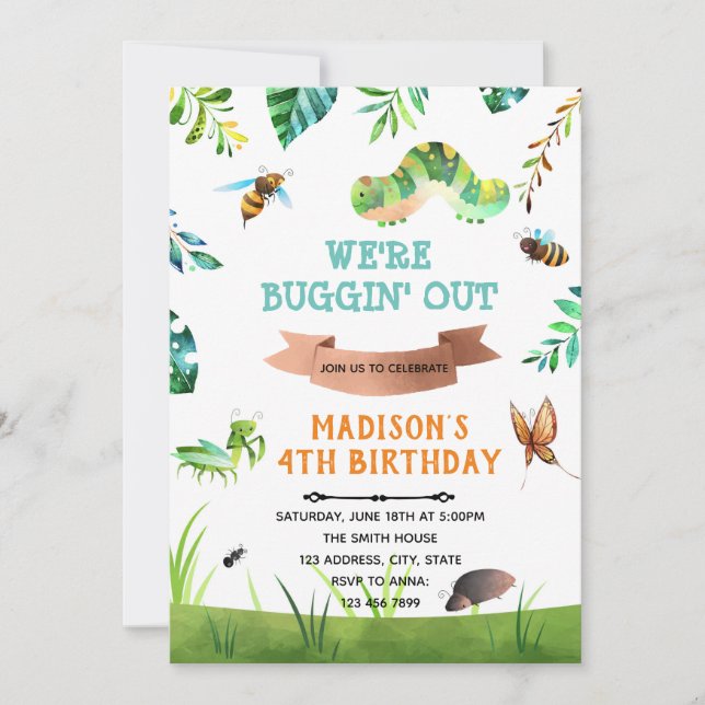 Bug Birthday Invitation (Front)