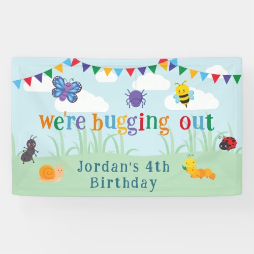 Bug Birthday Invitation Cute Colorful Bug Party I Banner