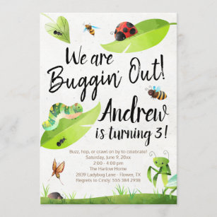 Bug Birthday Invitation - We are Buggin' Out!