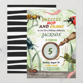 Bug Birthday Kids Invitation