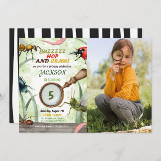 Bug Birthday Kids Photo Invitation