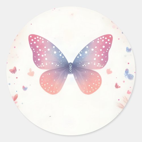 Bug Boho Soft Glow Live Butterfly Baby Shower Classic Round Sticker