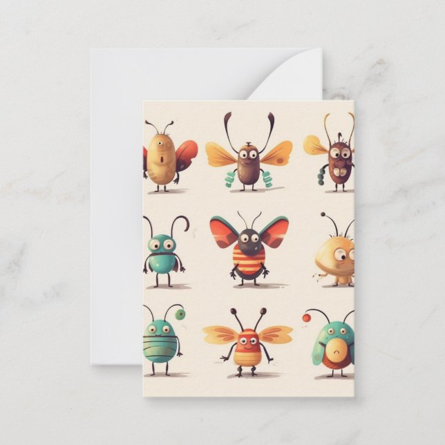 bug, creature, insect, weird bugs note card (Front)