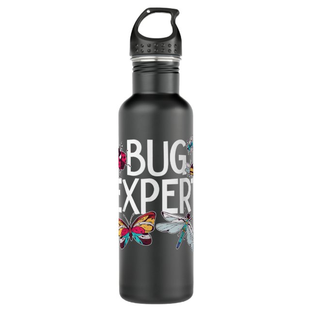 Bug Expert Entomology Insect Catching Ladybug Butt Stainless Steel Water Bottle (Front)