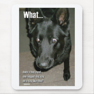 Bug-eyed dog mouse pad