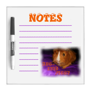 BUG-EYED PIGGY Guinea Pig Dry Erase Board