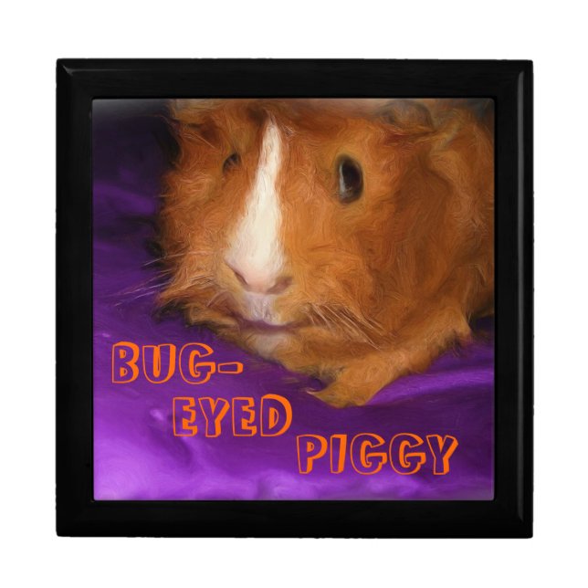 BUG-EYED PIGGY Guinea Pig Keepsake Box (Front)